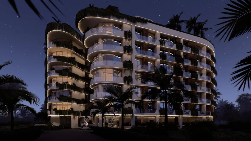 Millennium at night: façade lighting